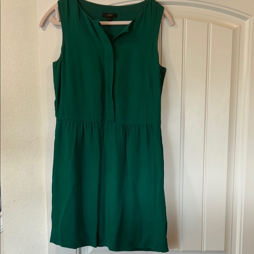 JCrew Elegant Green Sleeveless button up Dress Sz 2